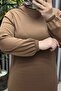 Women's Plus Size Judge Collar Sleeves Gathered Corded Fabric Nevra Dress - 8