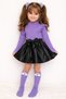 Leather Skirt with Bow, Purple Badi and Knee Socks Set-6-9 Months - 2