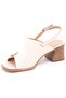 Polmier Genuine Leather Comfort Orthopedic Women's Sandals Beige - 4