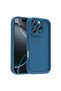 Apple iPhone 16 Pro Case Soft Colorful Silicone Cover with Camera Protection Edge Protrusion - Blue