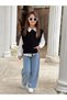 Girl's Denim Pants, Shirt and Side-Tie Knitwear Full-Fit Holiday 3-Piece Set - 5