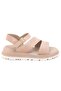 Hifli Genuine Leather Comfort Orthopedic Women's Sandals Beige - 3