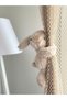 Hugging Plush Rabbit Bracelet Baby Kids Room Curtain Room Decor - Cream Beige