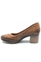 Alba Genuine Leather Comfort Orthopedic Women's Classic Heeled Shoes Taba - 4