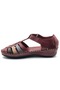 Trrop Genuine Leather Comfort Orthopedic Women's Sandals Bordo - 4