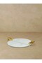 Marble 28 cm Round Decorative Promise Engagement Tray-Presentation Tray -Decor Tray White-Engagement Ring Gold