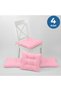 4-Piece Gold Pink Fluffy Chair Cushion Special Stitched Lace up 40X40Cm