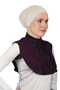 Women's Combed Cotton Hijab Circle Collar Lace Neck Collar - Plum