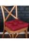 4-Piece Gold Claret Red Pofidik Chair Cushion Special Stitched Lace up 40X40Cm - 2
