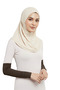 أكمام حجاب عملية بأزرار، أكمام صلاة قطنية ممشطة - بني داكن - 3