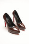 Women's Special Design Platform Shoes Siena Brown Patent Leather - 3