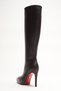 Women's Below-The-Knee Short Platform Heeled Boots Amazen Brown Skin - 3
