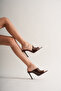 Women's Design Thin Heeled Slippers Carolina Brown Patent Leather - 5