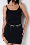 Women's Silver 3-Piece Stone Detail Authentic Figured Adjustable Chain Belt Dnbk11005 - 2