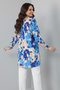 8890 Patterned Hijab Shirt Saxe Blue - 4