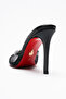 Women's Open Toe Mesh Heeled Slippers Yekta Black Patent Leather - 2