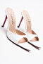 Women's Pointed Toe Thin Heeled Slippers Sona White Skin - 4