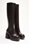 Women's Thick Heel Platform Boots Ulrika Brown Skin - 2