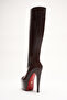 Women's Pointed Toe High Heel Boots Carmen Brown Patent Leather - 3