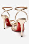 Women's Gold Open Cage Toe Design Thin Heeled B Piped Shoes Cage - 4