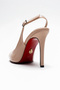 Women's Open Toe Thin Heeled Shoes Acare Nude Patent Leather - 4