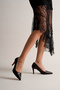 Women's Brown Leather Pointed Toe Design Sole Thin Short Heeled Shoes Gronia - 6