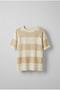 Men's Oversize Striped Patterned Knitted Knitwear T-Shirt Beige