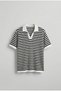 Men's Knitwear Polo Neck Striped T-Shirt Black