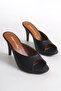 Gloria Women's Thin Heel Round Toe Daily Slippers Black