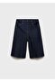 Mid Waist Denim Bermuda Jort - 3