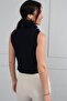 Women's Ruffled Double Breasted Collar Lined Button Detailed Vest - 4