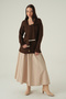 Buttoned Knitted Cardigan Brown 2470 - 7