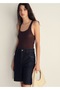 High Waisted Rinse Wash Bermuda Shorts - 6
