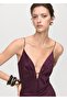 V-Neck Satin Dress - 7
