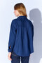 Navy Blue Brooch Detailed Cotton Blend Oxford Shirt |   Mkw167422-01 - 7