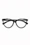 Lunè Black Cat Eye Blue Block Glasses with Metal Accessories and Blue Light Protection (Medium - Large Size) - 2