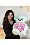 Special Big Plush Teddy Bear with Love Written on Heart Pillow as a Gift for Girlfriend