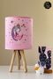 Girl Sitting on the Pink Moon Patterned Children's Room Lampshade Table Lamp Tlab-280 - 4