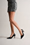 Women's Black Snake Pointed Toe Design Sole Thin Low Heel Shoes Gronia - 6