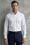 Men's White Water and Stain Repellent Nanocare Cotton Satin Non-Iron Slim Fit Casual Shirt
