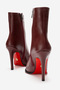 Women's Designer Sole Ankle Length Thin Heeled Boots Yanni Burgundy Skin - 3