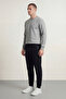 Men's Black Slim Fit Jogger Pocket Embroidery Zipper Detailed Premium Fabric Sweatpants - 4