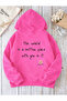 Women's Pink RJC.CO Printed Hooded Oversize Sweatshirt - 2