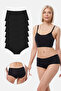 Women's Black 6-Pack Wide Brim Non-Marking Modal Panties 1906