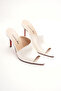 Women's Design Thin Heeled Slippers Carolina Ecru Skin - 2
