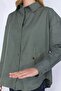 Khaki Oxford Cotton Long Oversize Relaxed Fit Shirt Ek1000167422-7472 - 3