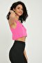 Collar Detailed Zippered Ribbed Knitted Crop Top - 3
