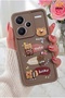Redmi Note 13 Pro Plus 5g Case Designed Patterned Camera Protection Teddy Bear Coffee Soft Silicone Cap