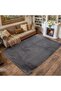 Anthracite Washable Floor Mat Non-Slip Base Long Pile Soft Carpet Non-Slip Non-Pilling - 3
