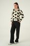 Ecru Heart Zipper Sweatshirt 3121A - 3